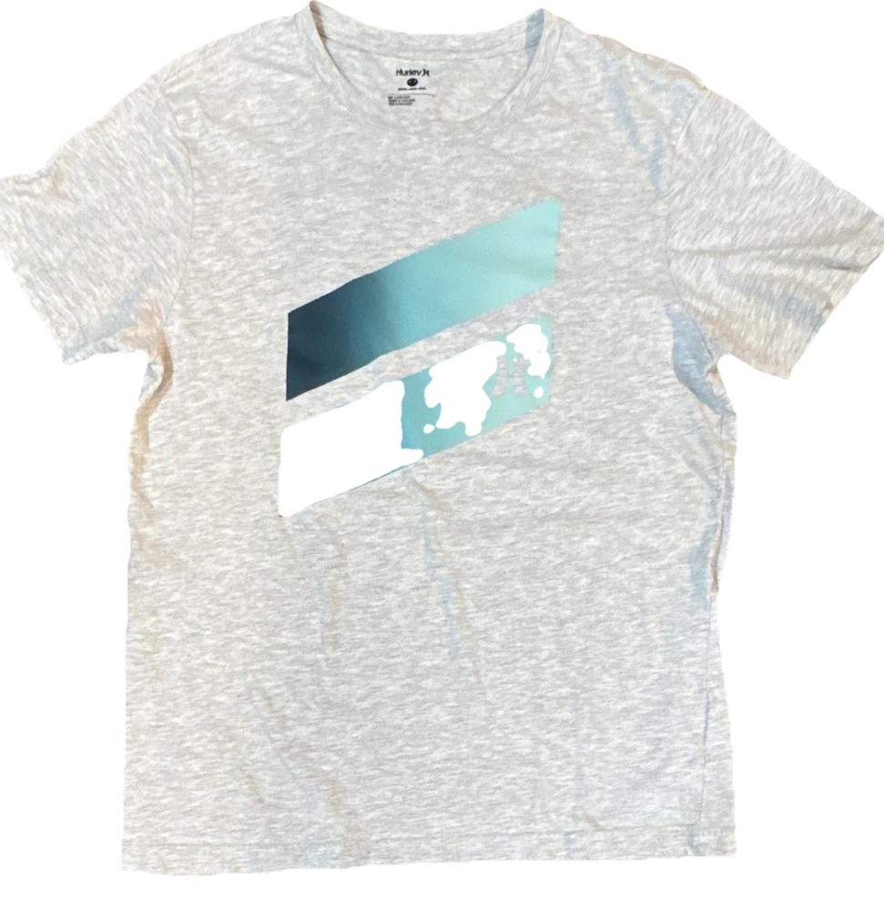 Hurley Gray Graphic Print Short Sleeve Crew Neck Men's T-Shirt M HSP22VMT-03921
