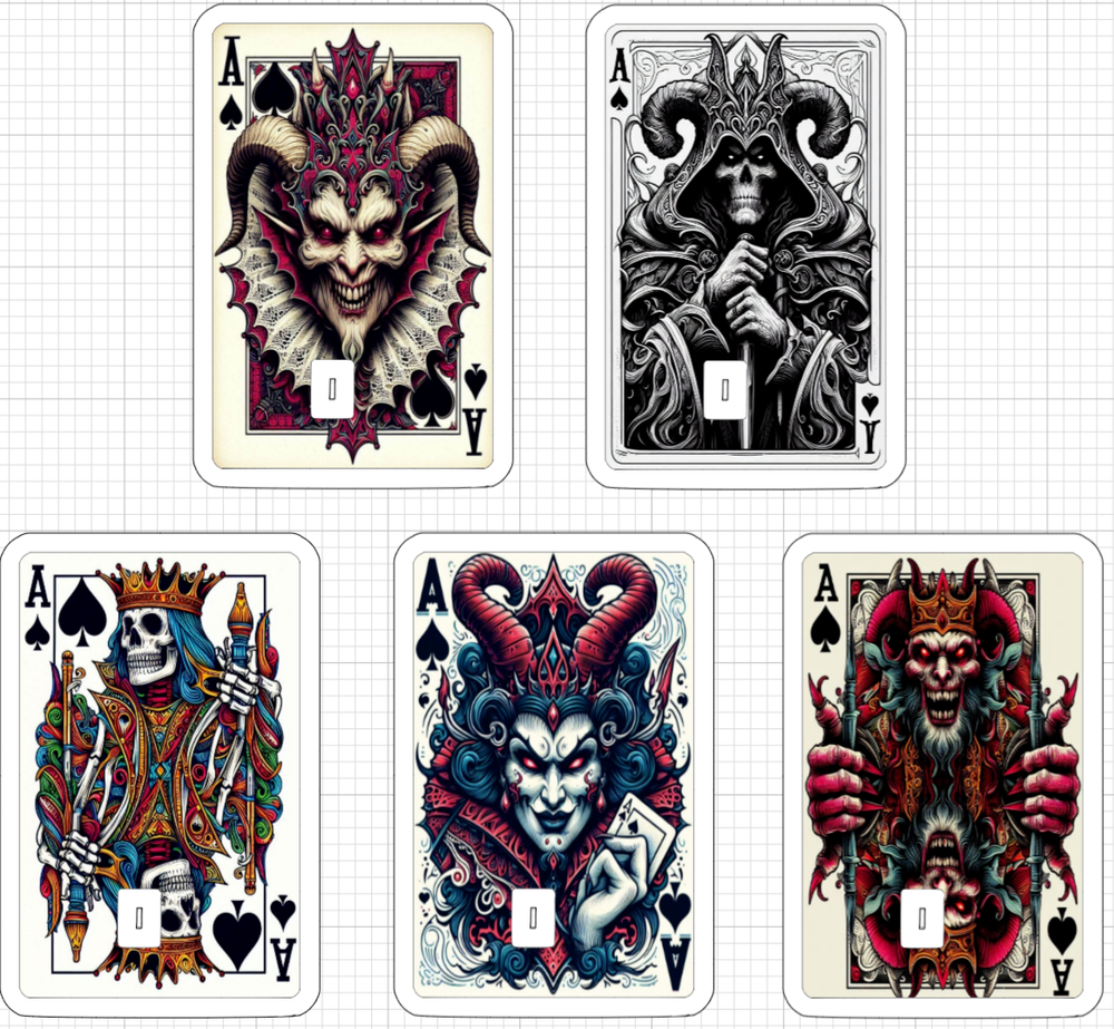 Ace of Spades Demon Skull Gothic Credit Debit Card Skin Stickers USA Design-image