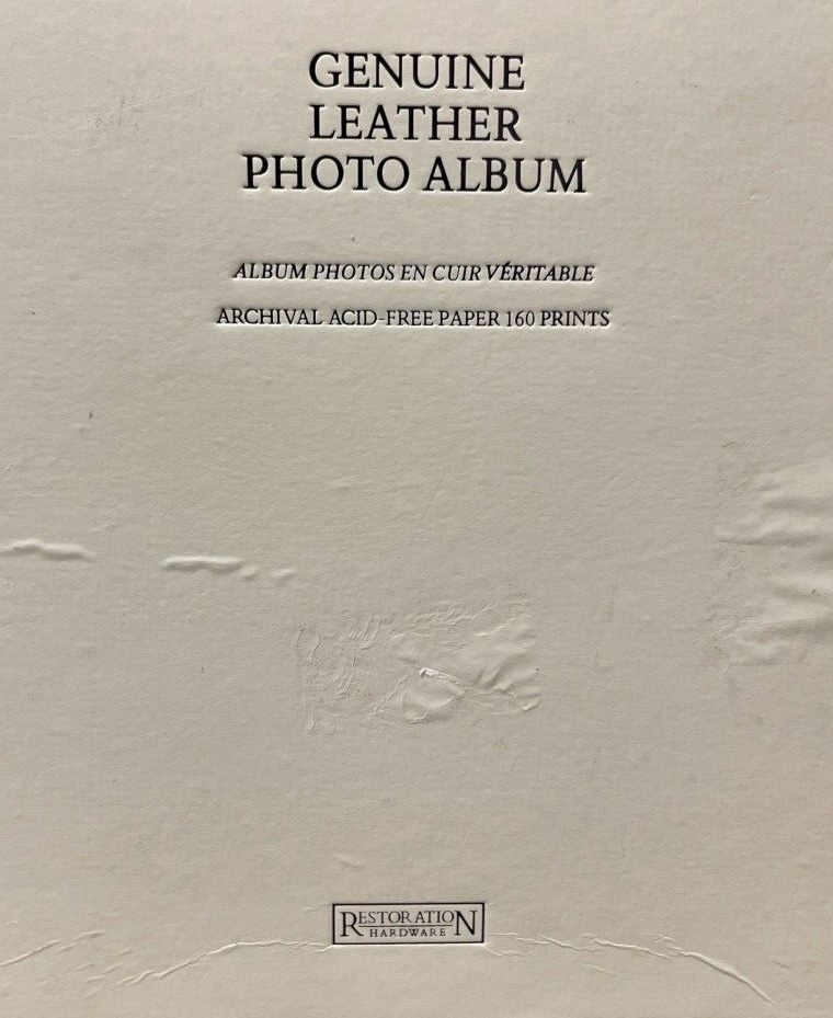 Restoration Hardware Leather Bound Photo Album Archival Acid Free 160 4x6 Photos-image