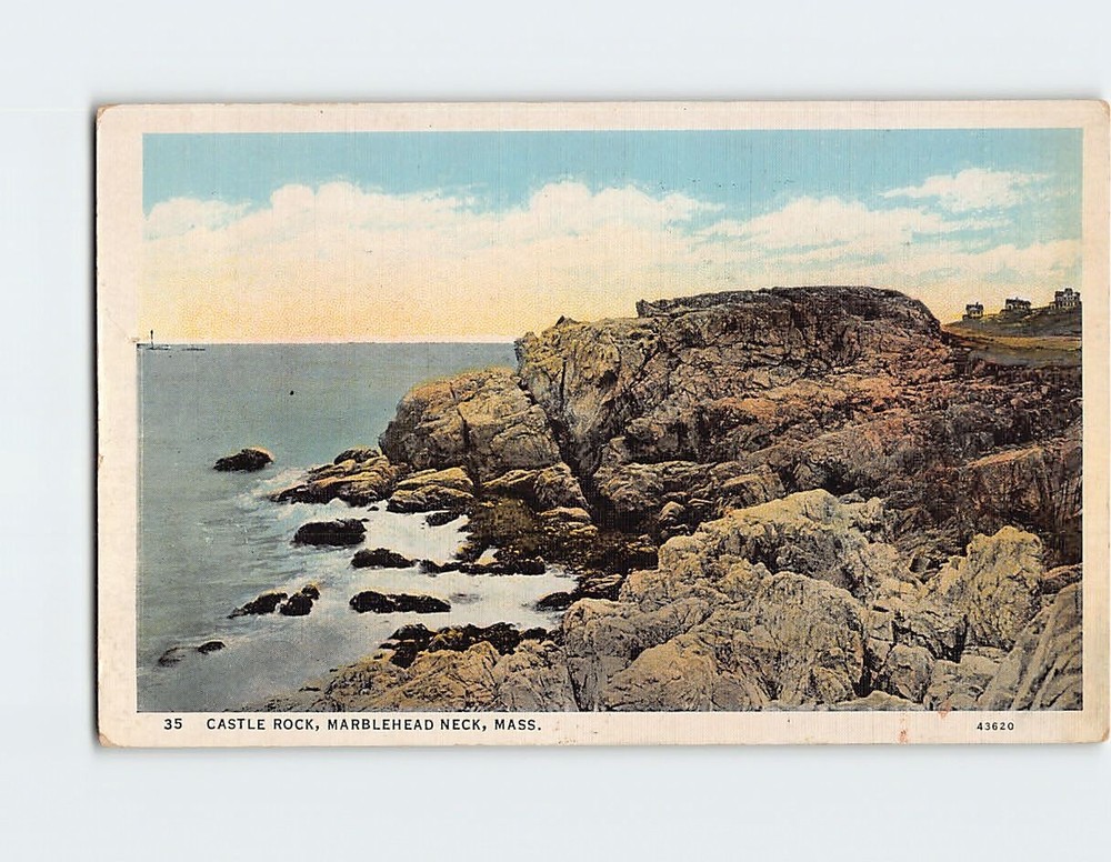Postcard Castle Rock Marblehead Neck Massachusetts USA