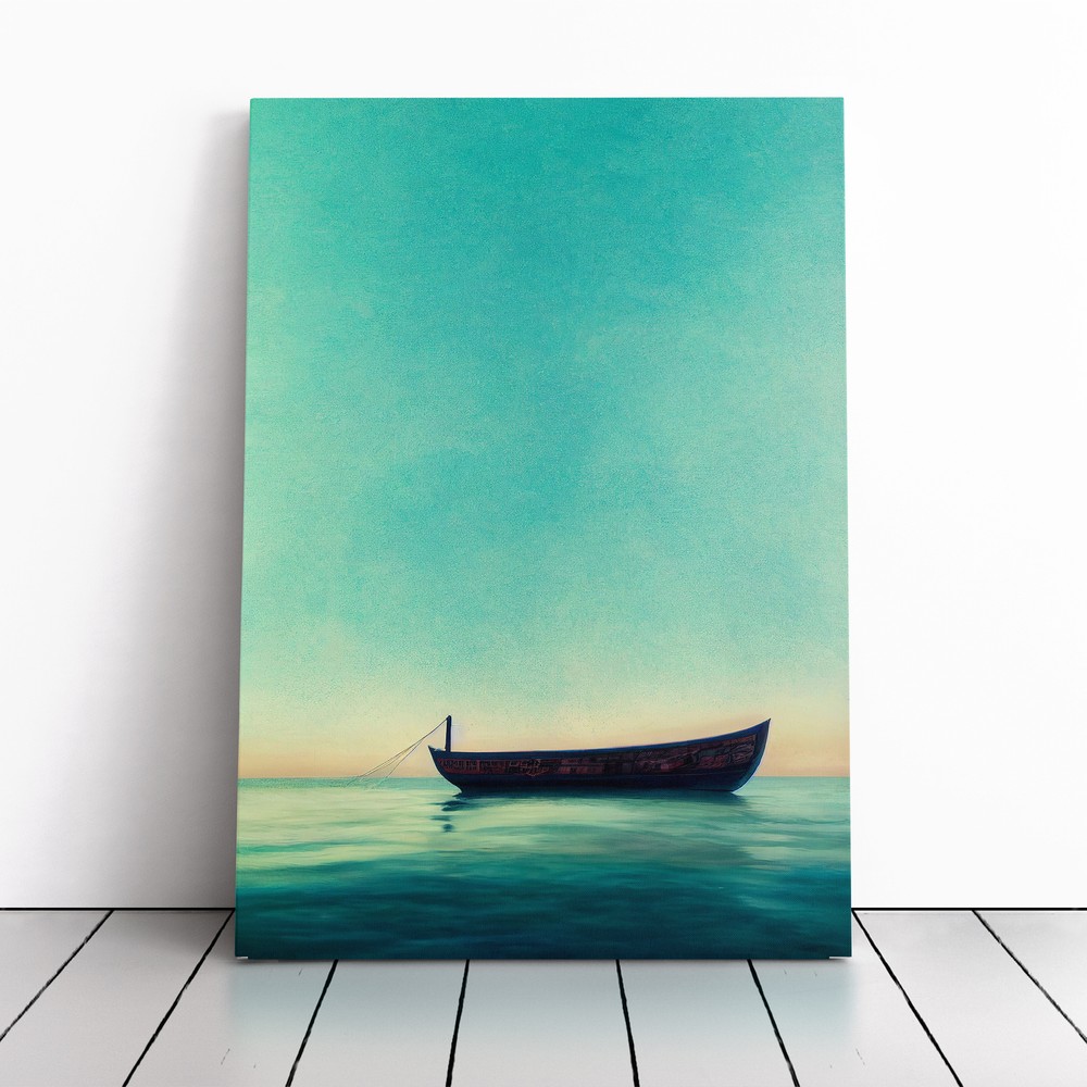 Boat On The Ocean No.4 Canvas Wall Art Print Framed Picture Home Office Decor