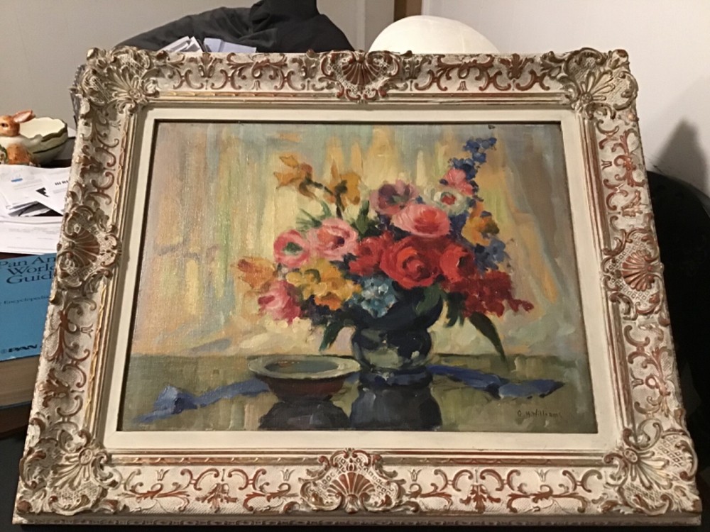 G H Williams Garden Bounty Floral Still Life Oil Painting
