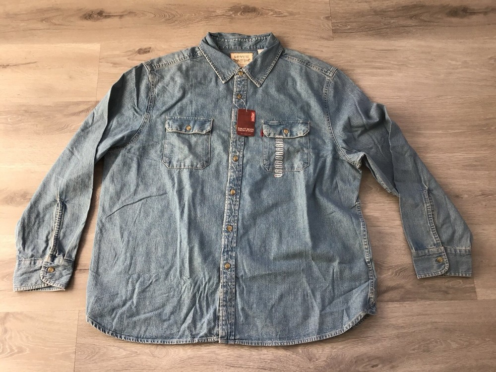 Men's Levi's Long Sleeve Denim Shirt Small, Medium, 2XL Vintage NWT Dead Stock