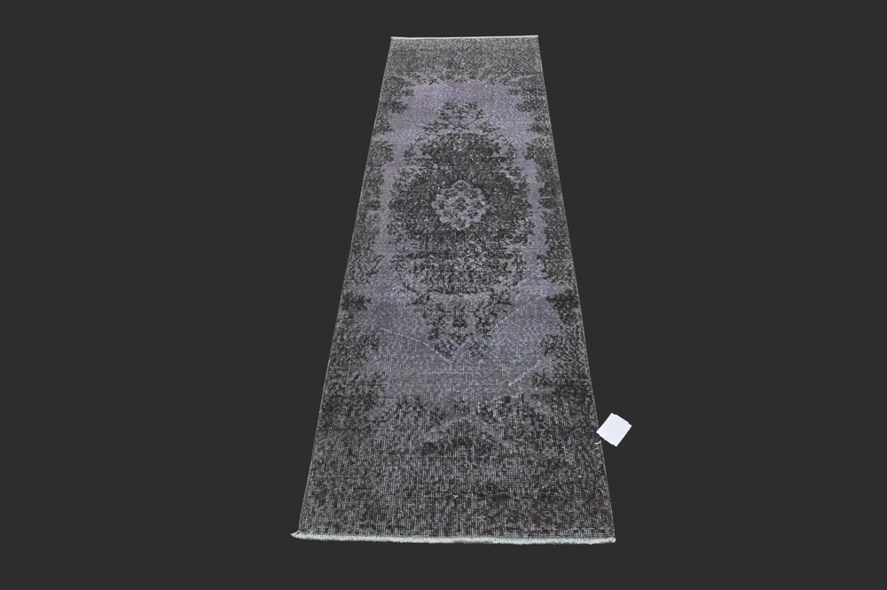 Vintage 2x7 Turkish Oushak Runner Rug Handmade Anatolian Boho Kilim PURPLE