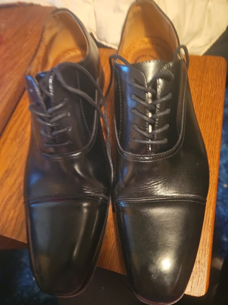 Florsheim Corbetta Cap Toe Mens Oxford Black Leather Casual Dress Shoes 10.5