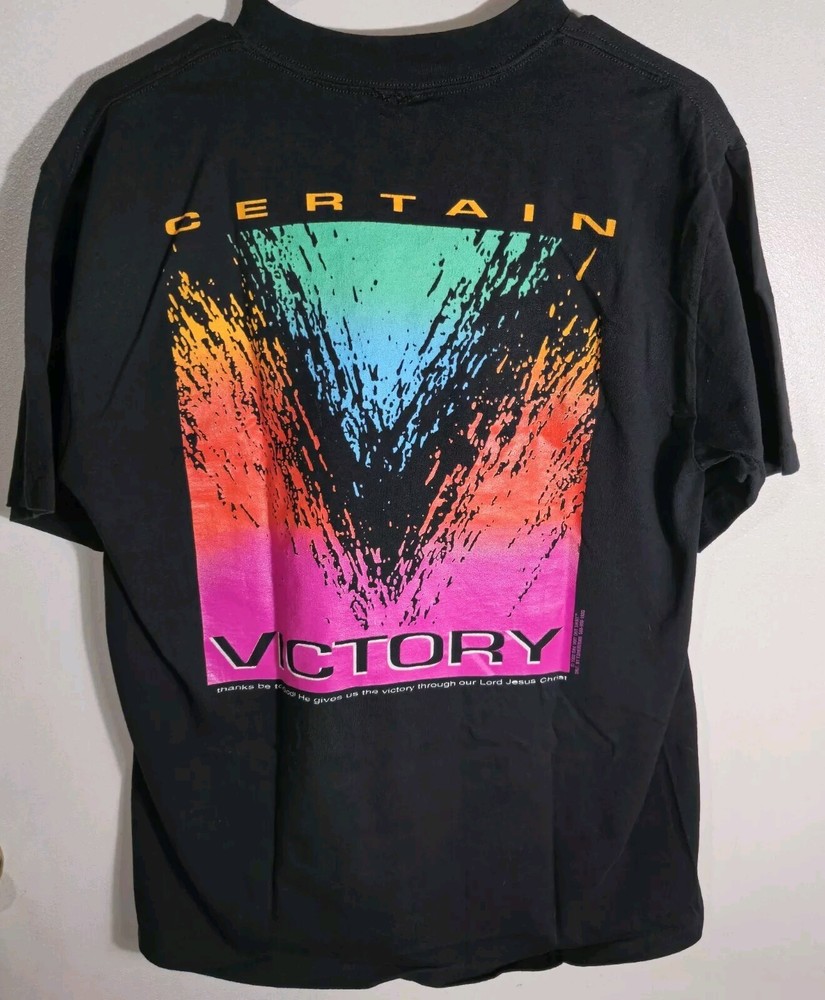 VTG 90s One Way Out Certain Victory Salvation Army Jesus Shirt Single Stitch L
