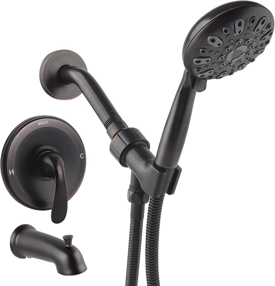 WRISIN Oil Rubbed Bronze Shower Faucet Set with Tub Spout, Bathtub Shower Faucet