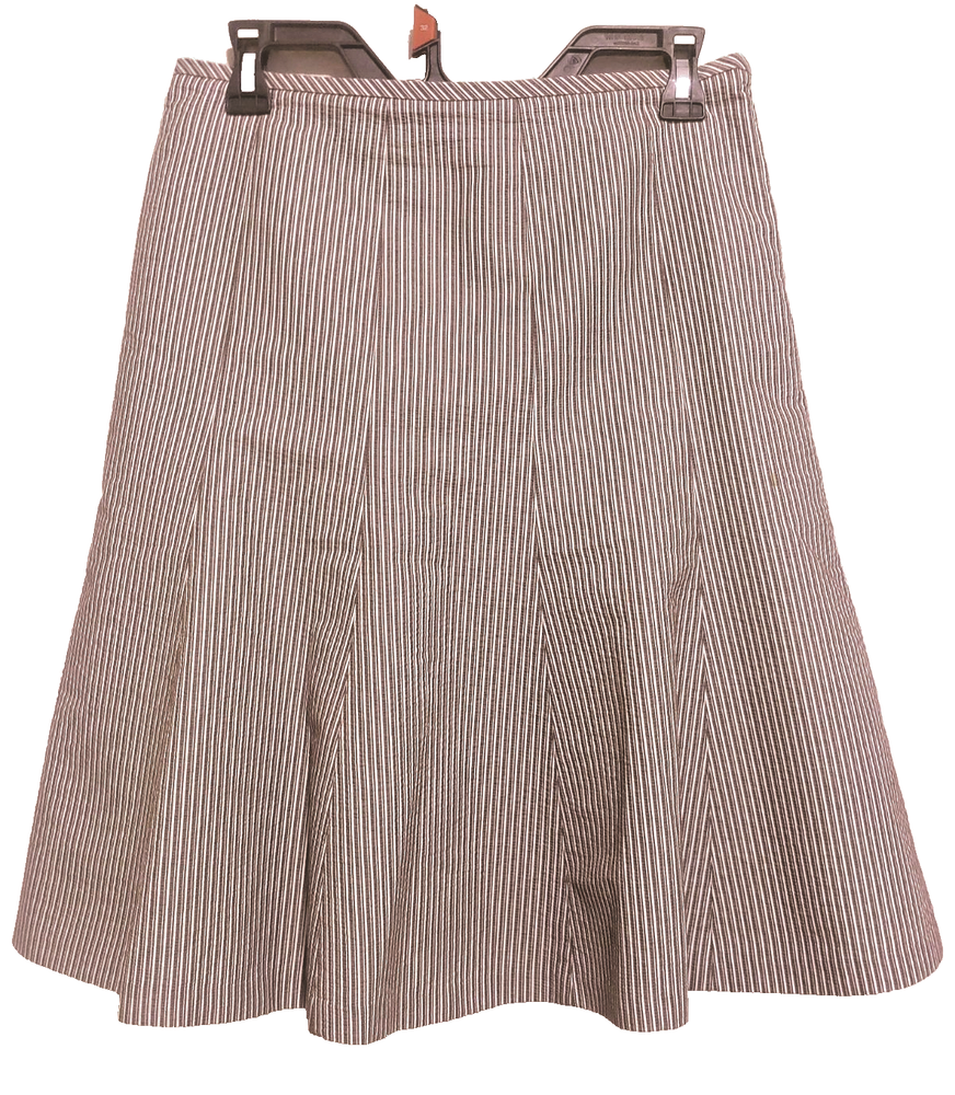 VTG Petite Sophisticate Skirt Striped Flare Skater Lined  Womens SZ 6P
