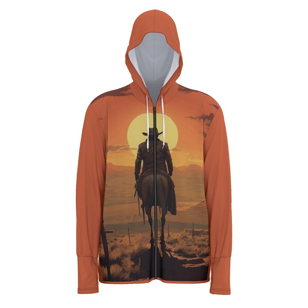UV 50+ Sunscreen Western Cowboy Horse Print Personalized Hoodie