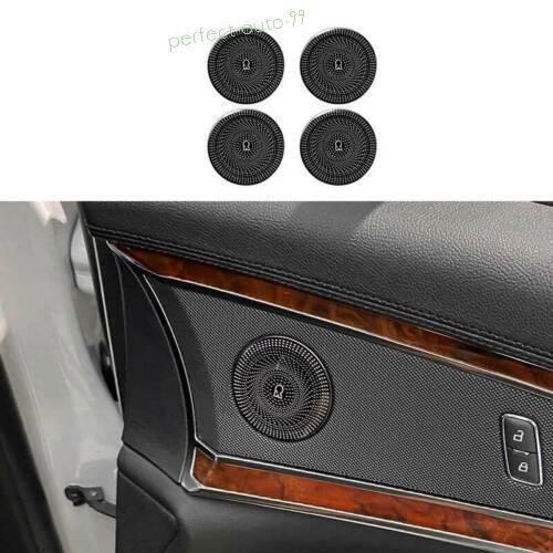 Black Steel Inner Door Horn Ring Speaker Cover Trim For Lincoln Aviator 2020-23