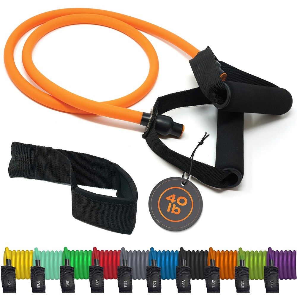 Single Resistance Bands Set, Exercise Bands, Workout Bands with Fitness Band,...