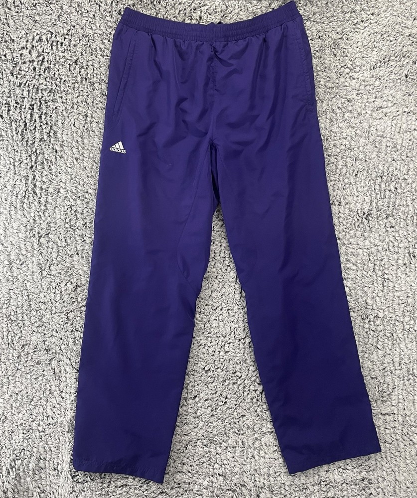 Adidas Track Pants Men XL Tall Windbreaker Nylon Lined Purple Soccer Vintage