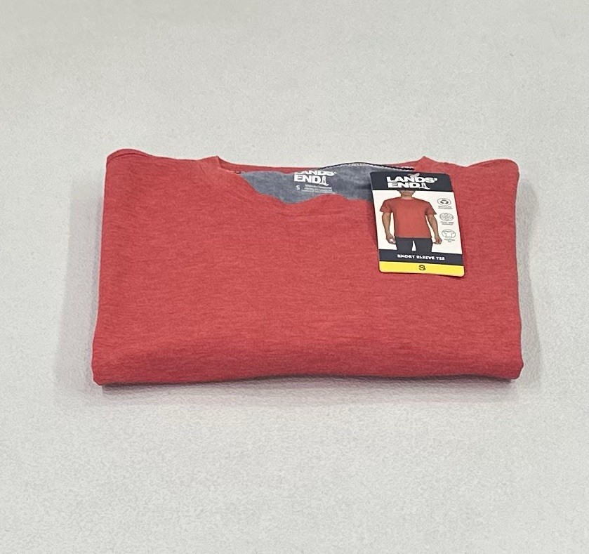 Lands' End Men's Classic Fit 4-Way Stretch Tee, Red, Size S