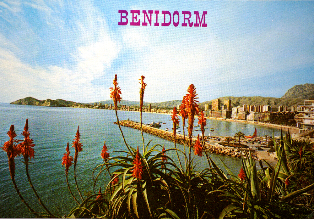 Postcard Spain Benidorm Puerto Y Playa De Poniente Port West Beach Costa Blanca