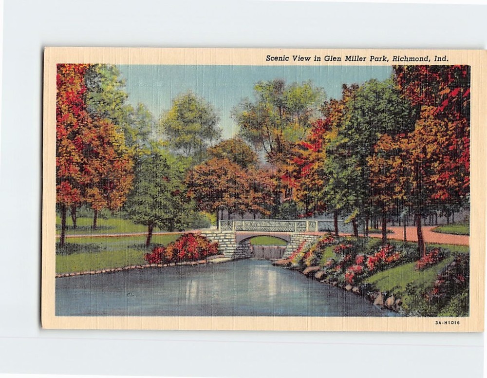 Postcard Scenic View Glen Miller Park Richmond Indiana USA