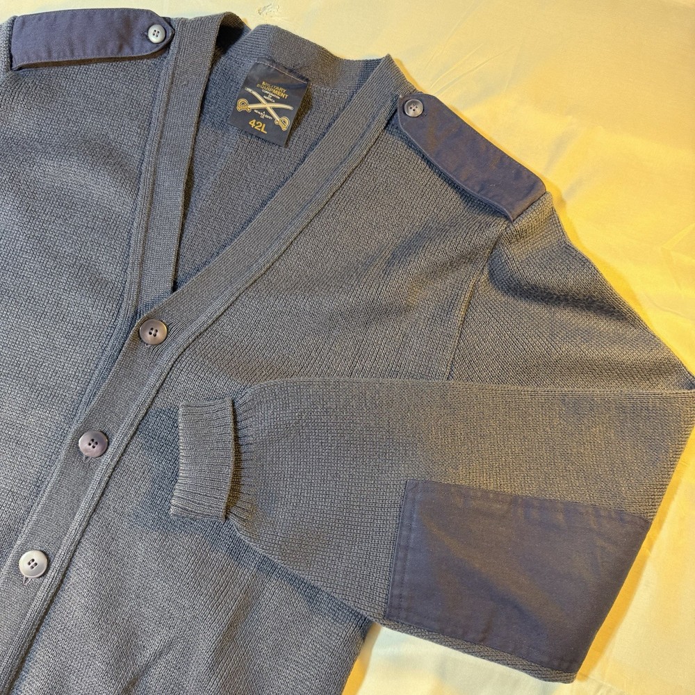 VTG Military Equipment Corp of America Cardigan Mens 42L Blue Wool Sweater USAF