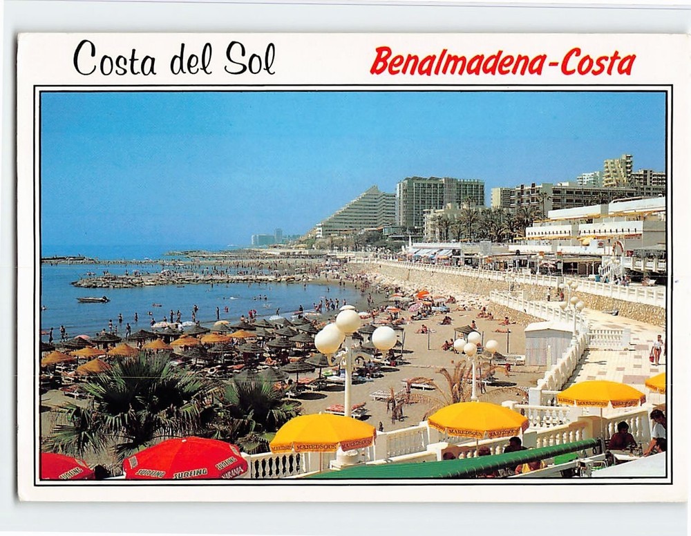 Postcard Beach Scene Benalmadena Costa del Sol Spain