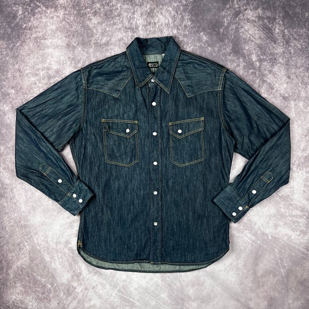 The Flat Head x R.J.B Silk Cotton Western Shirt Mens size 38 / S made in Japan