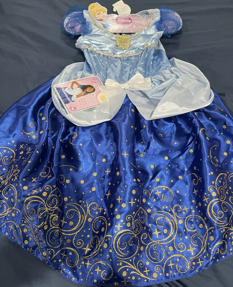 Disney Princess Cinderella Girls Costume Dress Blue 4-6X Pop-Out Hoop