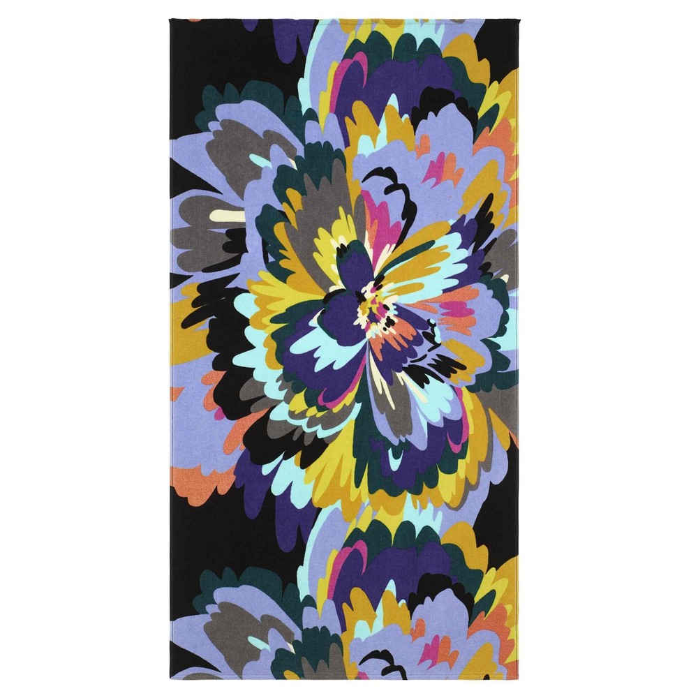 Nicole Miller Soft Absorbent Cotton Sheared Velour Beach Towel
