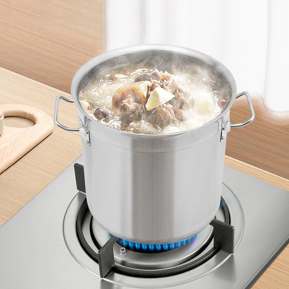 4.49Gal/17L Stock Pot Stainless Steel Large Kitchen Soup Big Cooking Stockpot