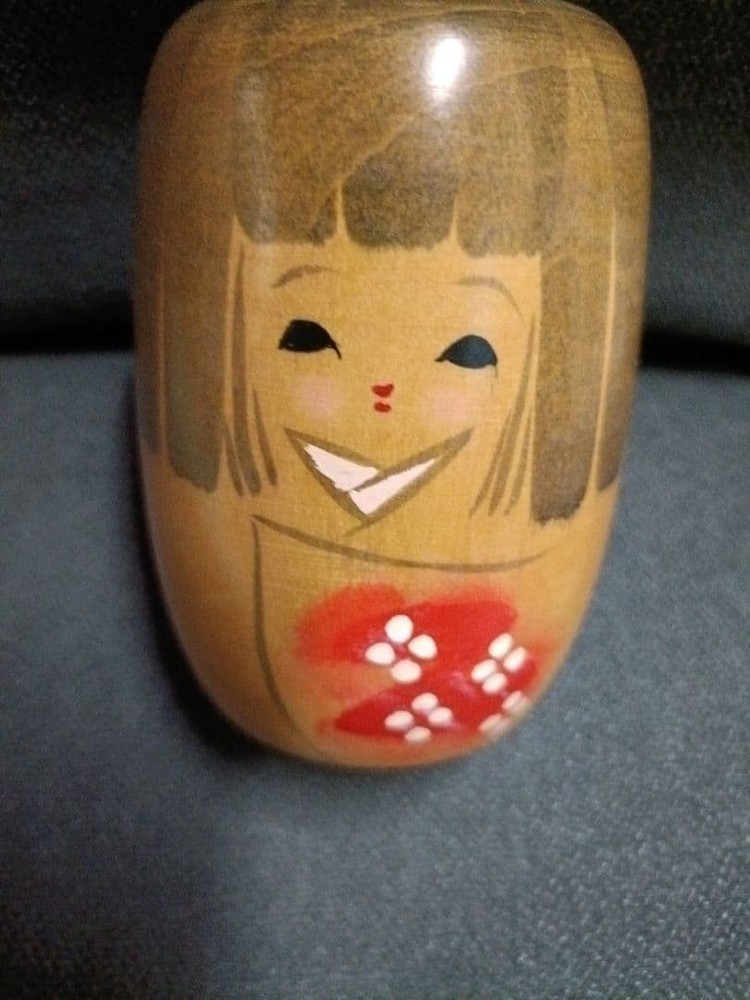 Torao Kokeshi Wooden Pen Holder Hand-Painted Traditional Crafts Art New
