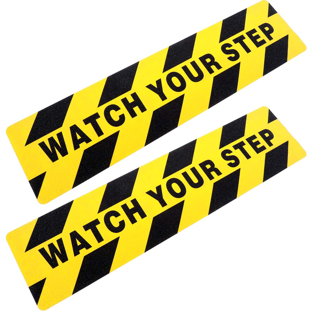 2 Pieces Watch Your Step Stickers Sign 6 X 24 Inch Caution Watch Your Step