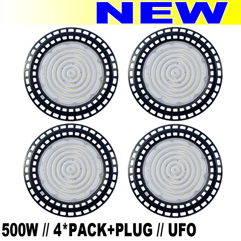 screw in LED high bay shop lights 500W+PLUG Factory Warehouse  Light Fixtures 4P