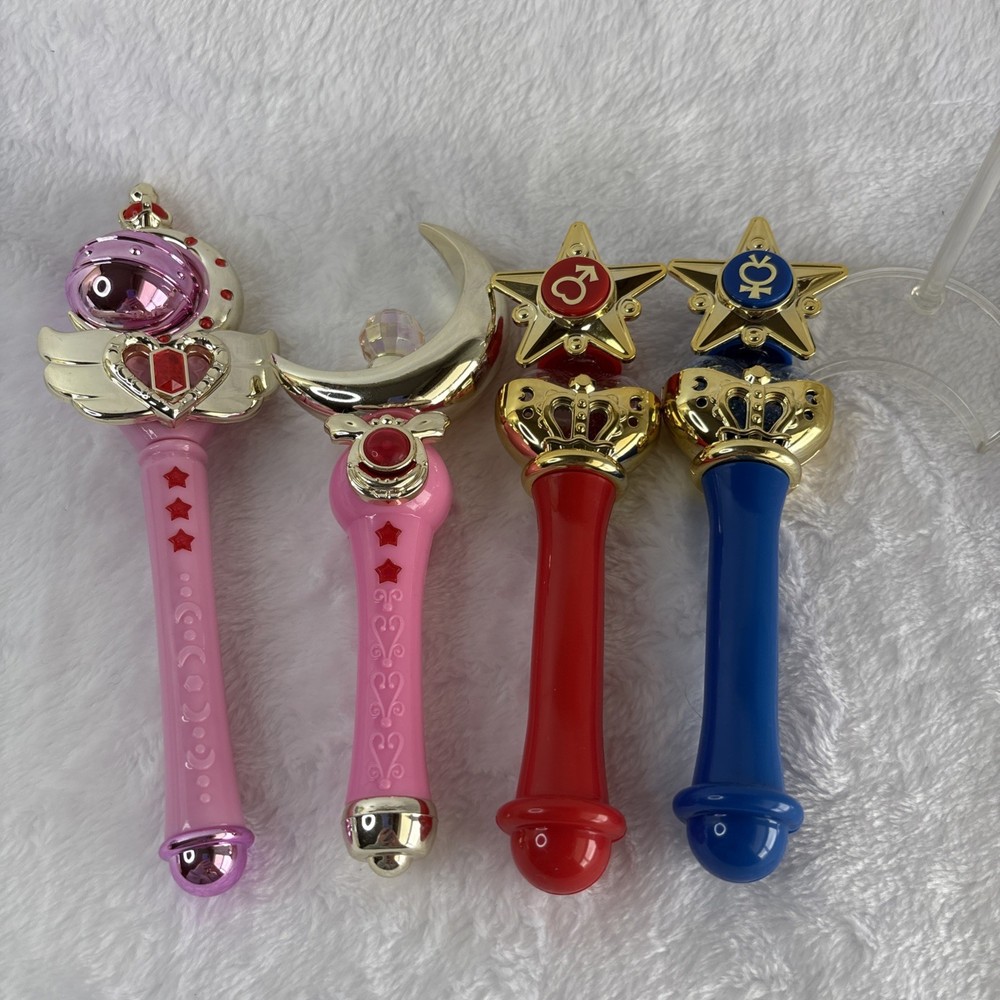 Sailor Moon Transformation Wand Rod Stick Stand Gashapon Vol 2 Set of 4 BANDAI