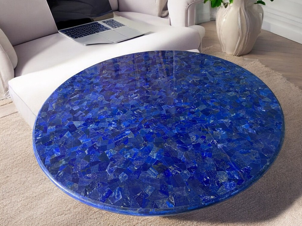 Lapis Lazuli Gemstone Coffee Table Handmade Luxury Furniture Art