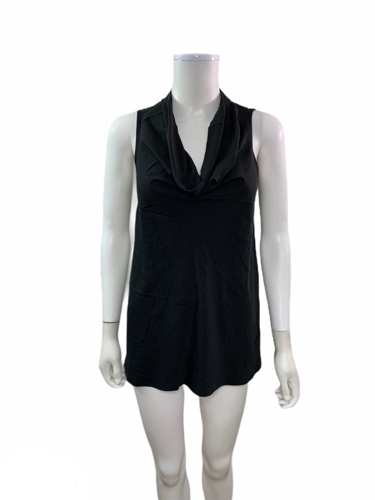 Motherhood Maternity Women Size S Sleeveless Waterfall Neck Solid Black Blouse