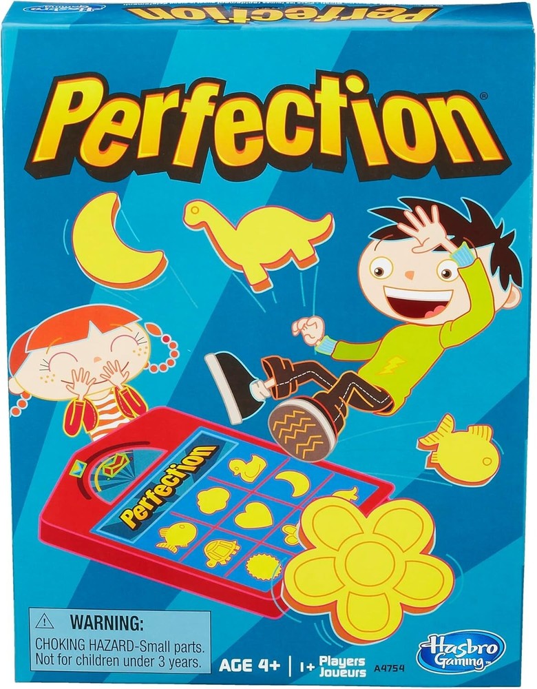 Hasbro Gaming Perfection Game for Kids | Popping Shapes and Blue, Red, Yellow
