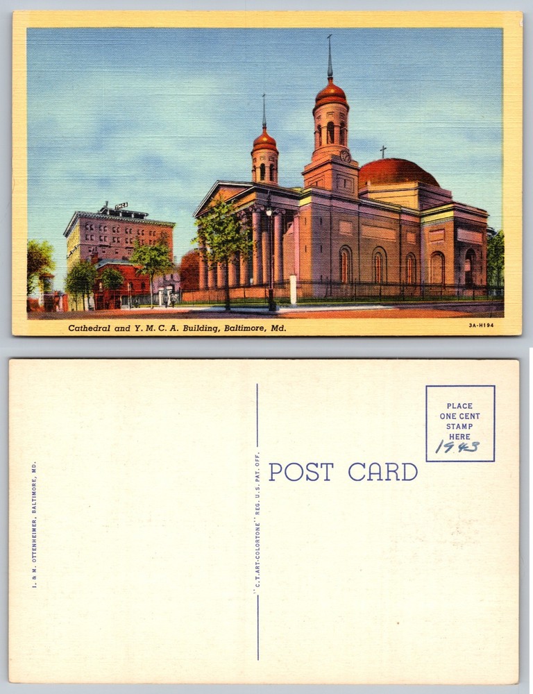 Cathedral YMCA Building Baltimore MD Postcard