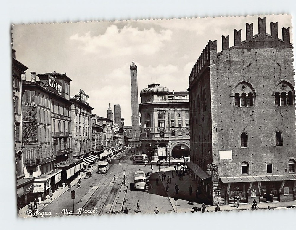 Postcard Via Rizzoli Bologna Italy