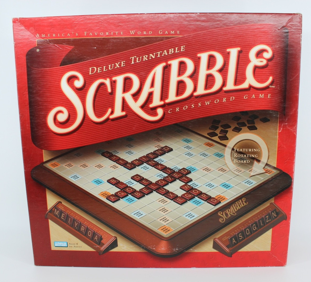 Scrabble Deluxe Turntable Edition Board Game 2001 Parker Bros INCOMPLETE