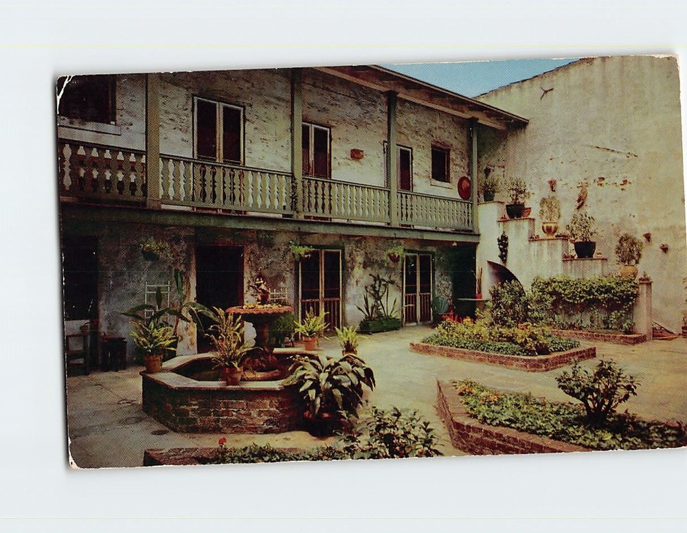 Postcard Bosque Courtyard 617 Chartres Street Louisiana USA