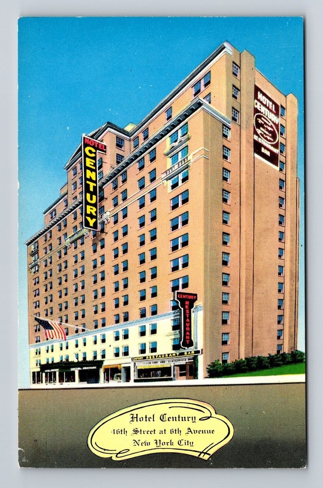 New York City NY- Hotel Century, Advertisement, Antique, Vintage Postcard