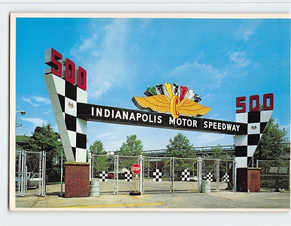 Postcard Main Gate Indianapolis Motor Speedway Indianapolis Indiana USA
