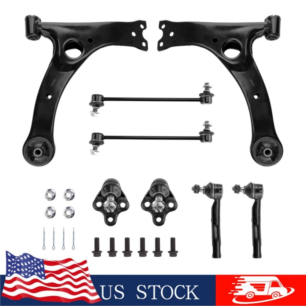 For 2003-2008 Toyota Corolla Front Lower Control Arm Ball Joint Tie Rod Sway Bar