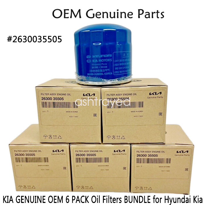 KIA OEM Oil Filters 6 Pack for Hyundai Kia 2630035505 Genuine Hyundai Kia Oil Filter Set