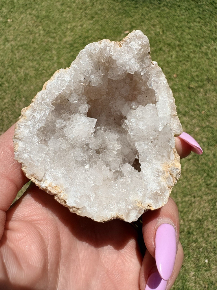 White Crystal Geode Display Specimen
