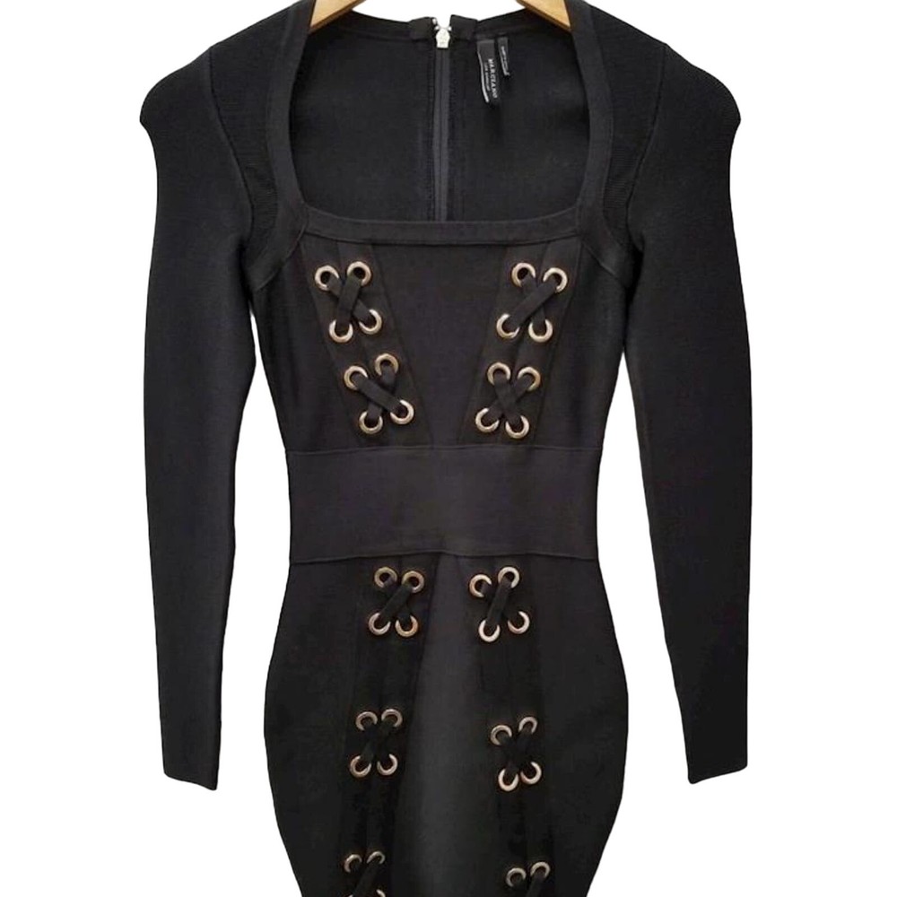 NWT Georges Marciano Guess Black XXS Bandage Bodycon SEXY Mini Dress