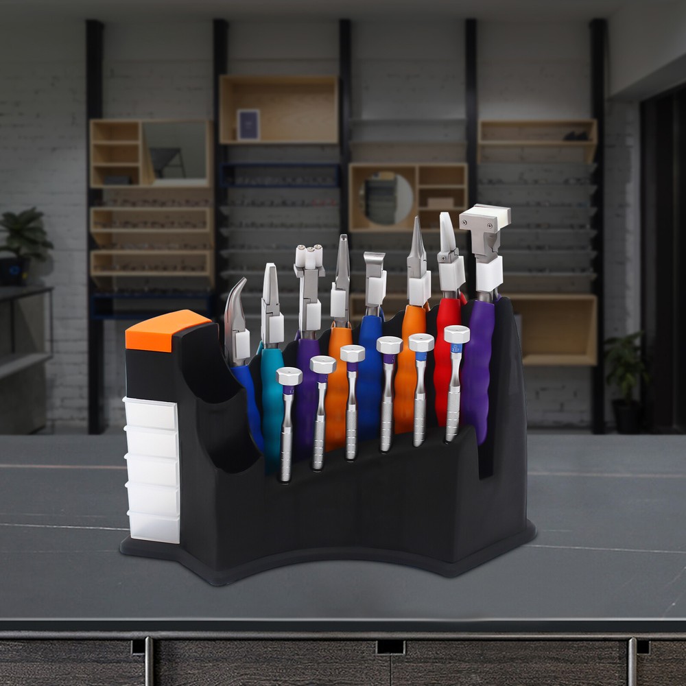 Optical Repair Tools Stand Eyeglasses Glasses Tool Set 9 Pliers & 6 Screwdrivers