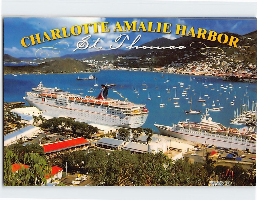 Postcard Charlotte Amalie Harbor St. Thomas US Virgin Islands