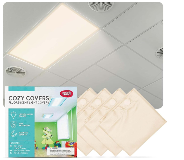 Fluorescent Light Covers Cozy Shades, Softening Light Filter 4x (48 x 24 inches)