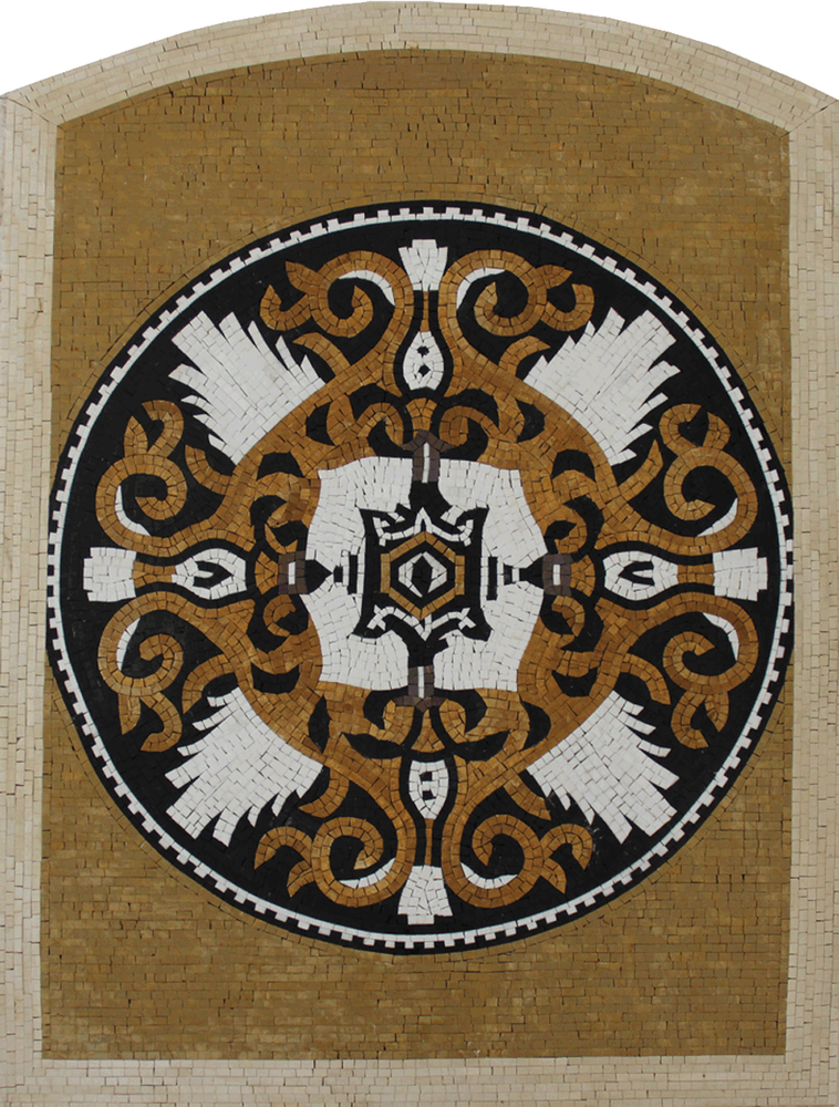 Abstract Marble Mosaic Trunk Carpet Floor Art Decor-image