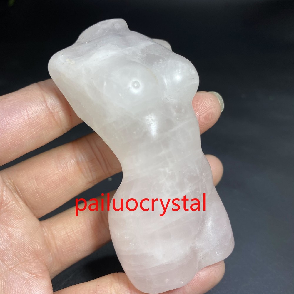 1pc Natural Rose crystal Woman Model Quartz Crystal goddess Carved Figurines 3