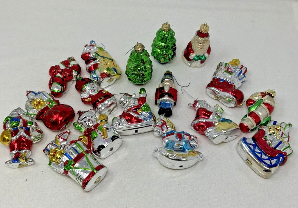 Lot of  17 Vintage Blown Glass Christmas Ornaments Approx. 4