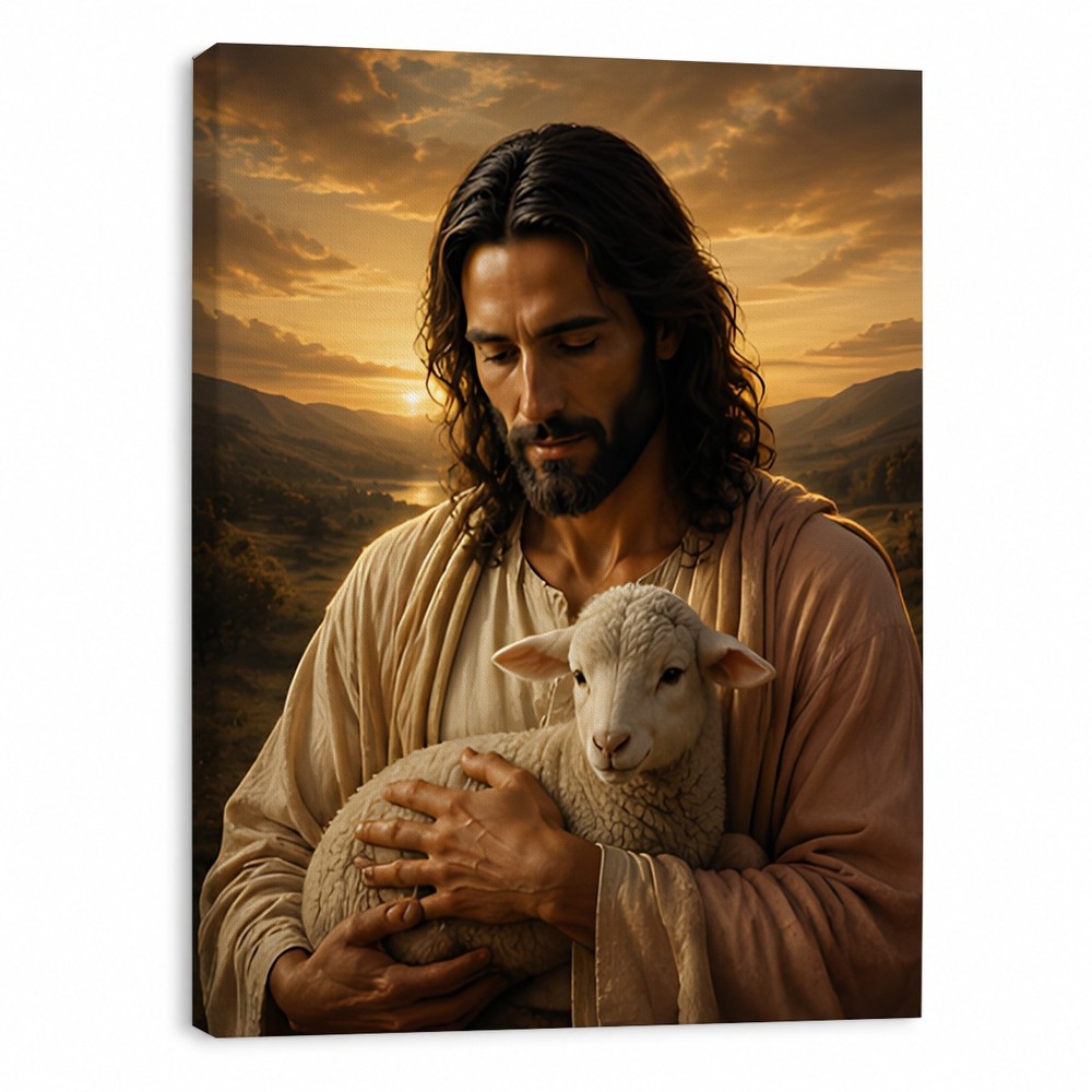 Good Shepherd Jesus Canvas Art Custom Christian Wall Decor Religious Gift Print