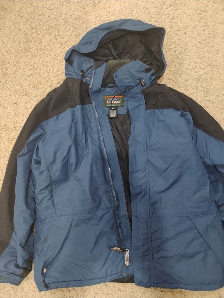 Vintage LL Bean Thinsulate 3M Blue Black Jacket Mens XL/RG